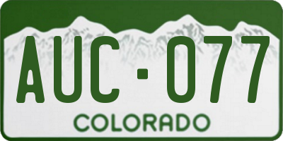 CO license plate AUC077