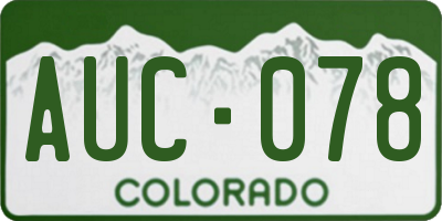 CO license plate AUC078