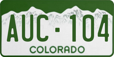 CO license plate AUC104