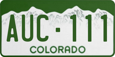 CO license plate AUC111