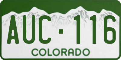 CO license plate AUC116