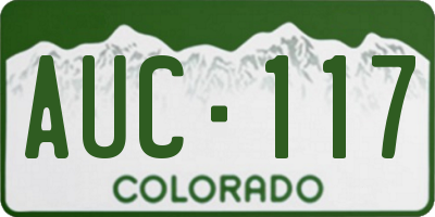 CO license plate AUC117