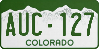 CO license plate AUC127