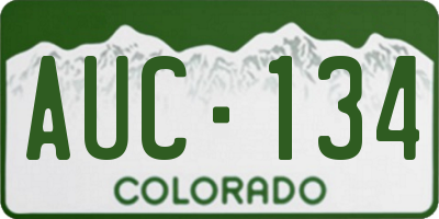 CO license plate AUC134