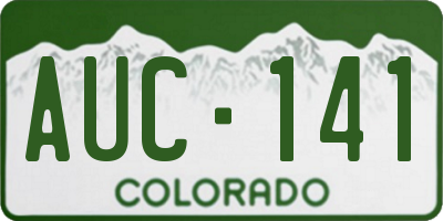 CO license plate AUC141