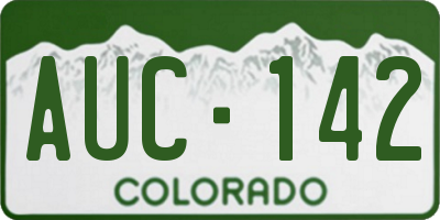 CO license plate AUC142