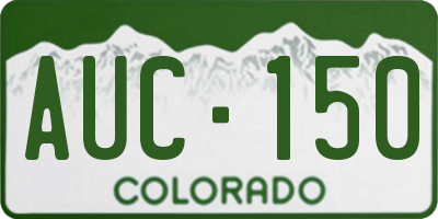 CO license plate AUC150