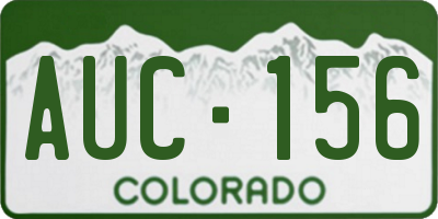 CO license plate AUC156