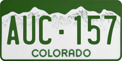 CO license plate AUC157