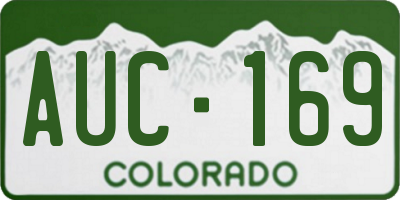 CO license plate AUC169