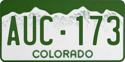 CO license plate AUC173