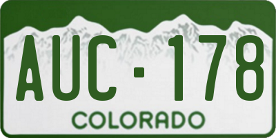 CO license plate AUC178