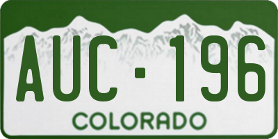 CO license plate AUC196