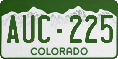 CO license plate AUC225