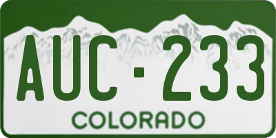 CO license plate AUC233