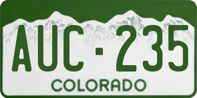 CO license plate AUC235