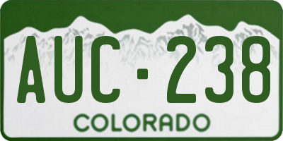 CO license plate AUC238