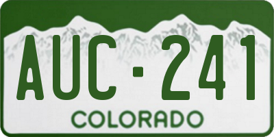 CO license plate AUC241