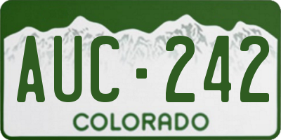 CO license plate AUC242