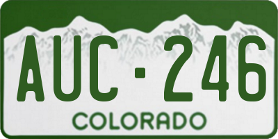 CO license plate AUC246