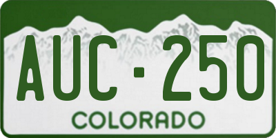 CO license plate AUC250
