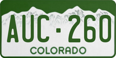 CO license plate AUC260