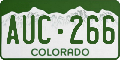 CO license plate AUC266