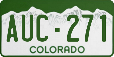 CO license plate AUC271