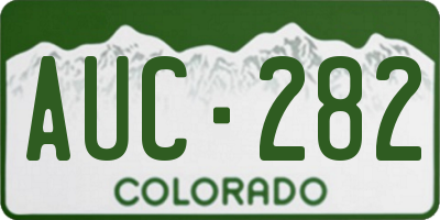 CO license plate AUC282