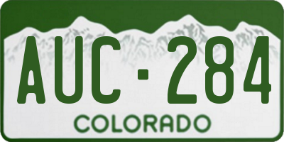 CO license plate AUC284