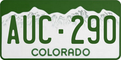 CO license plate AUC290