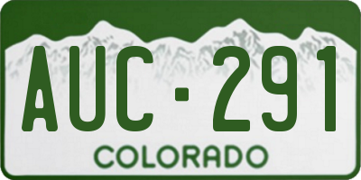 CO license plate AUC291