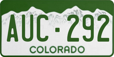 CO license plate AUC292