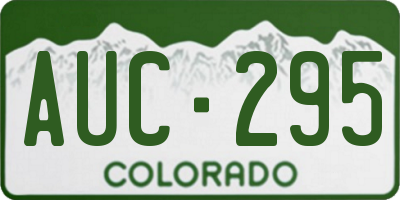 CO license plate AUC295