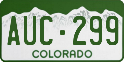 CO license plate AUC299