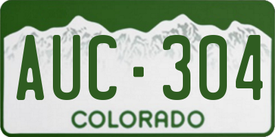 CO license plate AUC304
