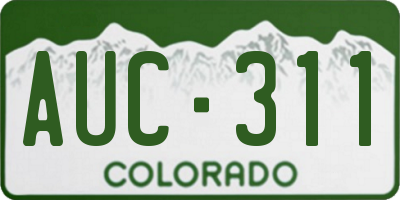 CO license plate AUC311