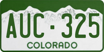 CO license plate AUC325