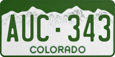 CO license plate AUC343