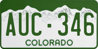 CO license plate AUC346