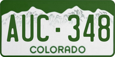 CO license plate AUC348