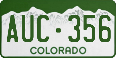 CO license plate AUC356