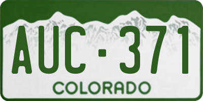 CO license plate AUC371