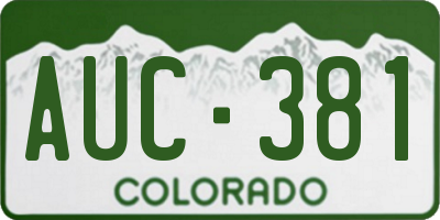 CO license plate AUC381