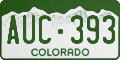 CO license plate AUC393