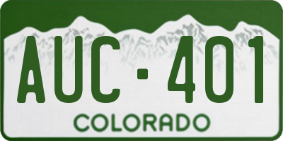 CO license plate AUC401