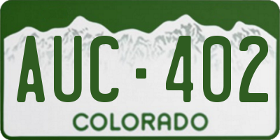 CO license plate AUC402