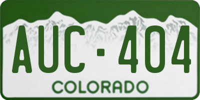 CO license plate AUC404