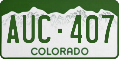 CO license plate AUC407