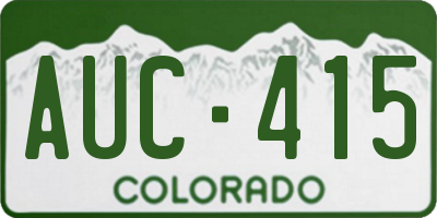 CO license plate AUC415